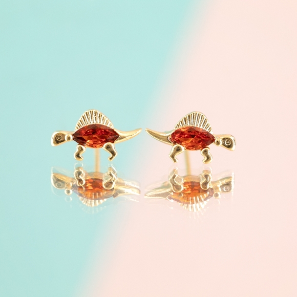 Red Dinosaur Earrings (S925) - Only 5 left! - Picture 3 of 7